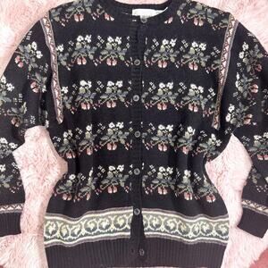 The import workshop vintage floral sweater cardigan